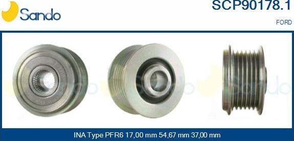 Sando SCP90178.1 - Puleggia cinghia, Alternatore autozon.pro