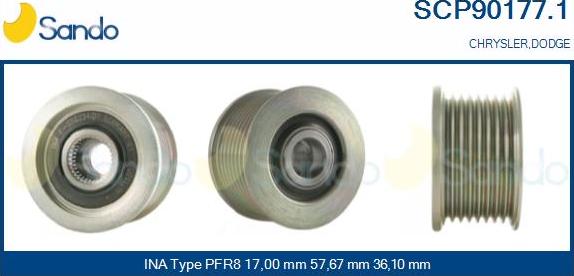 Sando SCP90177.1 - Puleggia cinghia, Alternatore autozon.pro