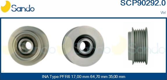 Sando SCP90292.0 - Puleggia cinghia, Alternatore autozon.pro