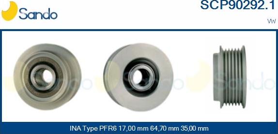 Sando SCP90292.1 - Puleggia cinghia, Alternatore autozon.pro