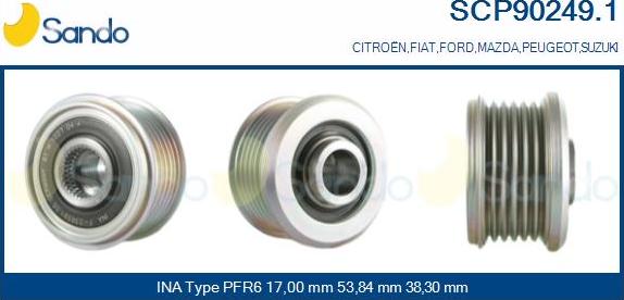 Sando SCP90249.1 - Puleggia cinghia, Alternatore autozon.pro