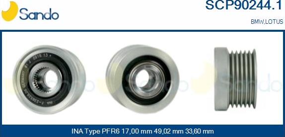 Sando SCP90244.1 - Puleggia cinghia, Alternatore autozon.pro