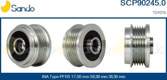 Sando SCP90245.0 - Puleggia cinghia, Alternatore autozon.pro