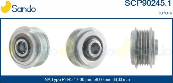 Sando SCP90245.1 - Puleggia cinghia, Alternatore autozon.pro