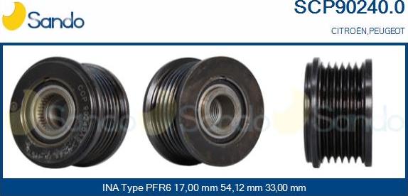 Sando SCP90240.0 - Puleggia cinghia, Alternatore autozon.pro