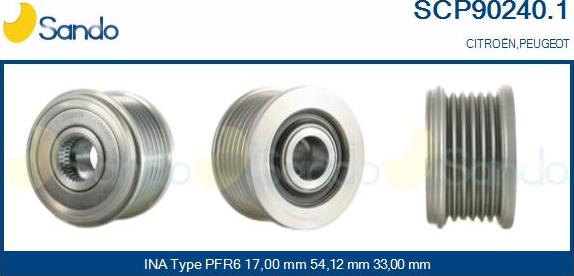 Sando SCP90240.1 - Puleggia cinghia, Alternatore autozon.pro