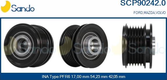 Sando SCP90242.0 - Puleggia cinghia, Alternatore autozon.pro