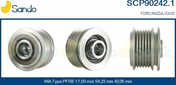 Sando SCP90242.1 - Puleggia cinghia, Alternatore autozon.pro