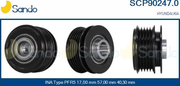 Sando SCP90247.0 - Puleggia cinghia, Alternatore autozon.pro