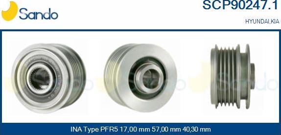 Sando SCP90247.1 - Puleggia cinghia, Alternatore autozon.pro