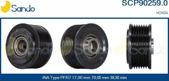 Sando SCP90259.0 - Puleggia cinghia, Alternatore autozon.pro