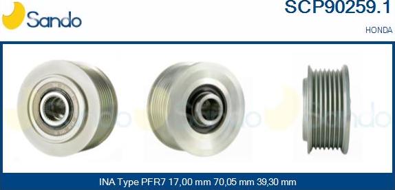 Sando SCP90259.1 - Puleggia cinghia, Alternatore autozon.pro