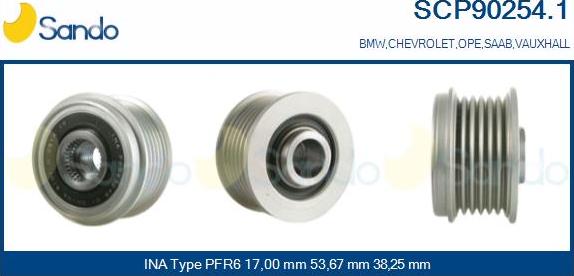 Sando SCP90254.1 - Puleggia cinghia, Alternatore autozon.pro