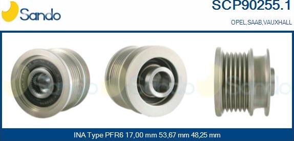 Sando SCP90255.1 - Puleggia cinghia, Alternatore autozon.pro