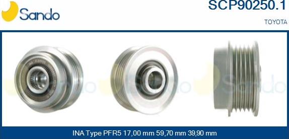 Sando SCP90250.1 - Puleggia cinghia, Alternatore autozon.pro