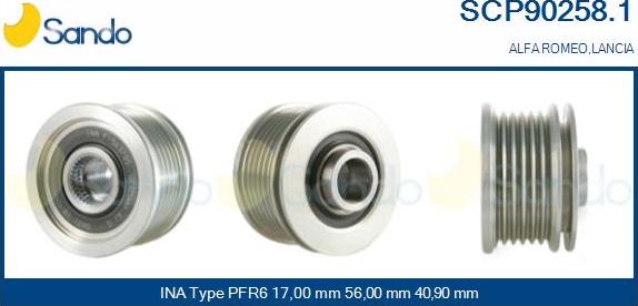 Sando SCP90258.1 - Puleggia cinghia, Alternatore autozon.pro