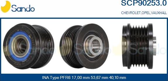 Sando SCP90253.0 - Puleggia cinghia, Alternatore autozon.pro