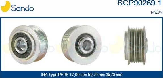 Sando SCP90269.1 - Puleggia cinghia, Alternatore autozon.pro