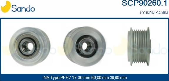 Sando SCP90260.1 - Puleggia cinghia, Alternatore autozon.pro