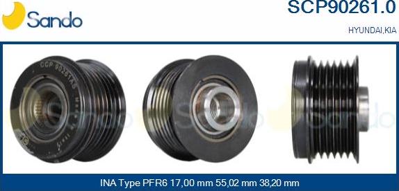 Sando SCP90261.0 - Puleggia cinghia, Alternatore autozon.pro