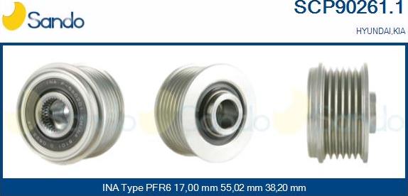 Sando SCP90261.1 - Puleggia cinghia, Alternatore autozon.pro