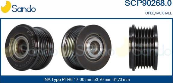 Sando SCP90268.0 - Puleggia cinghia, Alternatore autozon.pro