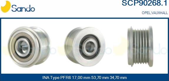 Sando SCP90268.1 - Puleggia cinghia, Alternatore autozon.pro