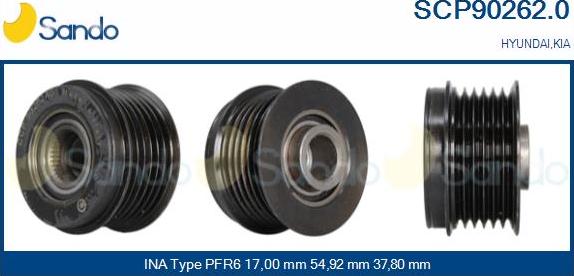 Sando SCP90262.0 - Puleggia cinghia, Alternatore autozon.pro