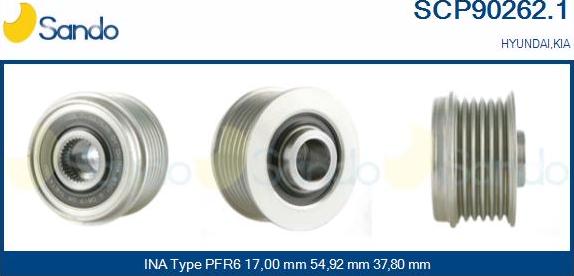 Sando SCP90262.1 - Puleggia cinghia, Alternatore autozon.pro