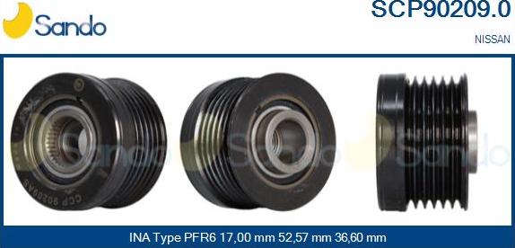 Sando SCP90209.0 - Puleggia cinghia, Alternatore autozon.pro