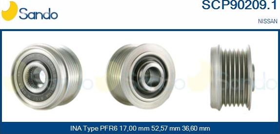 Sando SCP90209.1 - Puleggia cinghia, Alternatore autozon.pro