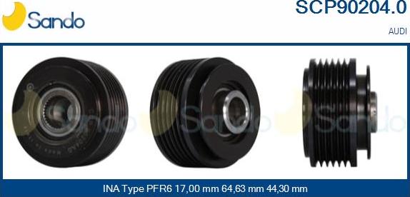 Sando SCP90204.0 - Puleggia cinghia, Alternatore autozon.pro