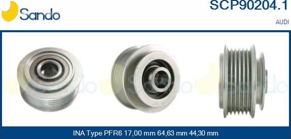 Sando SCP90204.1 - Puleggia cinghia, Alternatore autozon.pro