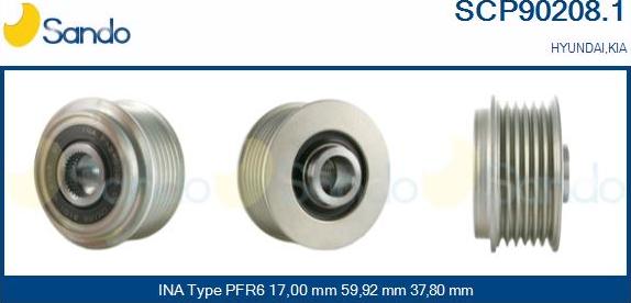 Sando SCP90208.1 - Puleggia cinghia, Alternatore autozon.pro