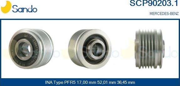 Sando SCP90203.1 - Puleggia cinghia, Alternatore autozon.pro