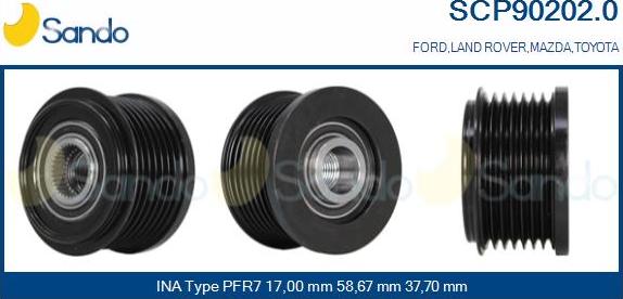 Sando SCP90202.0 - Puleggia cinghia, Alternatore autozon.pro