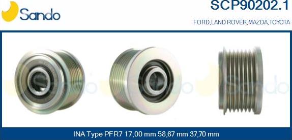 Sando SCP90202.1 - Puleggia cinghia, Alternatore autozon.pro