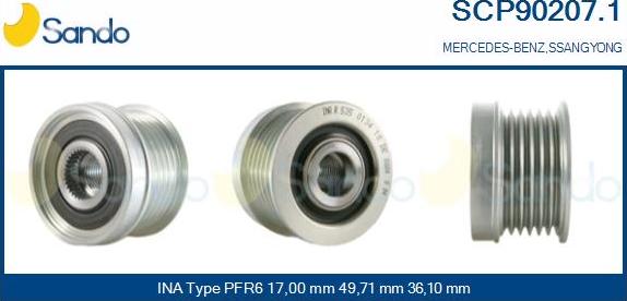 Sando SCP90207.1 - Puleggia cinghia, Alternatore autozon.pro