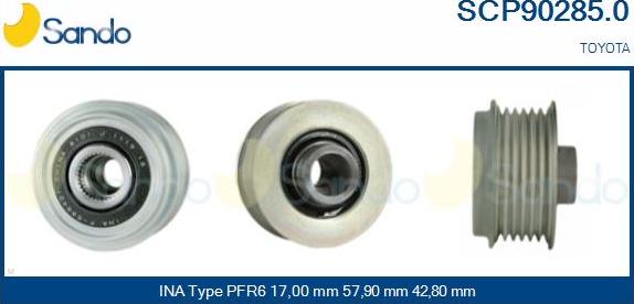 Sando SCP90285.0 - Puleggia cinghia, Alternatore autozon.pro