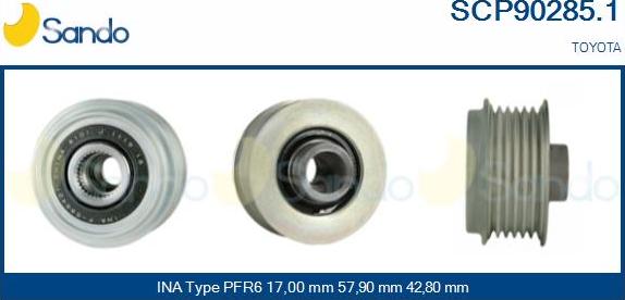 Sando SCP90285.1 - Puleggia cinghia, Alternatore autozon.pro