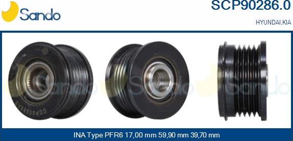 Sando SCP90286.0 - Puleggia cinghia, Alternatore autozon.pro