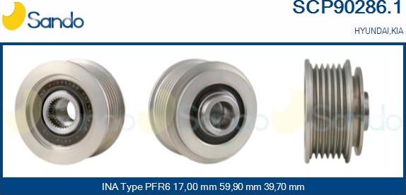 Sando SCP90286.1 - Puleggia cinghia, Alternatore autozon.pro