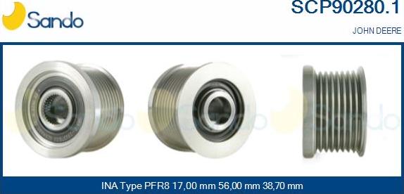 Sando SCP90280.1 - Puleggia cinghia, Alternatore autozon.pro