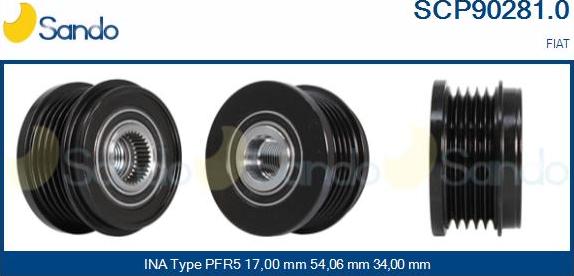 Sando SCP90281.0 - Puleggia cinghia, Alternatore autozon.pro