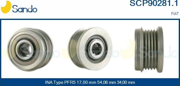 Sando SCP90281.1 - Puleggia cinghia, Alternatore autozon.pro