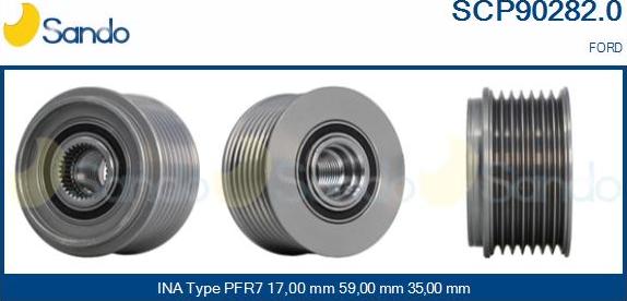 Sando SCP90282.0 - Puleggia cinghia, Alternatore autozon.pro