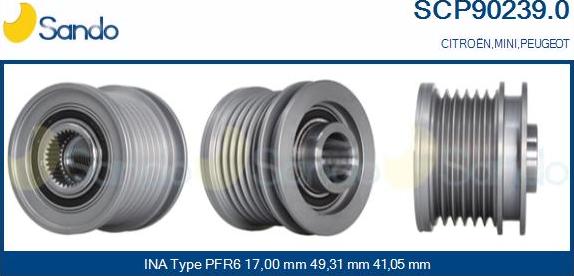 Sando SCP90239.0 - Puleggia cinghia, Alternatore autozon.pro