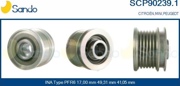 Sando SCP90239.1 - Puleggia cinghia, Alternatore autozon.pro