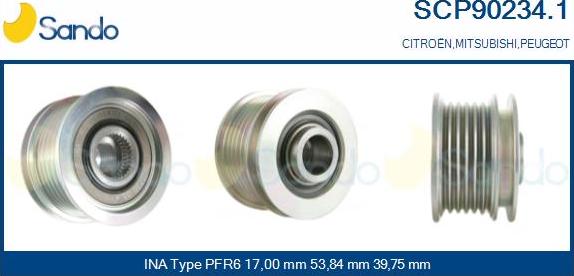 Sando SCP90234.1 - Puleggia cinghia, Alternatore autozon.pro