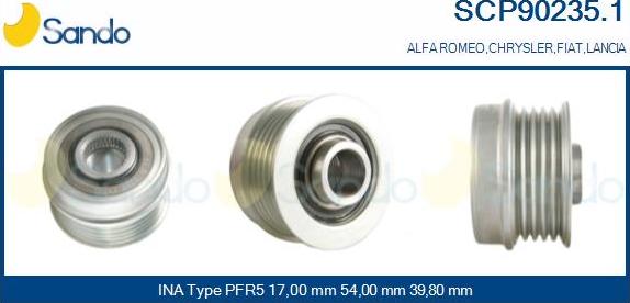 Sando SCP90235.1 - Puleggia cinghia, Alternatore autozon.pro